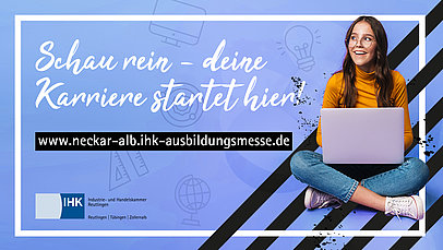 Banner mit Termin für eine Ausbildungsmesse