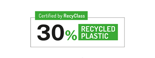 
			Versandkarton mit 30 % recyceltem Kunststoff 